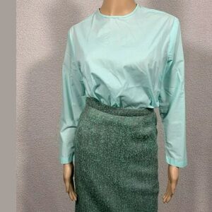 Vintage 1950's Women's Aqua Blouse Top